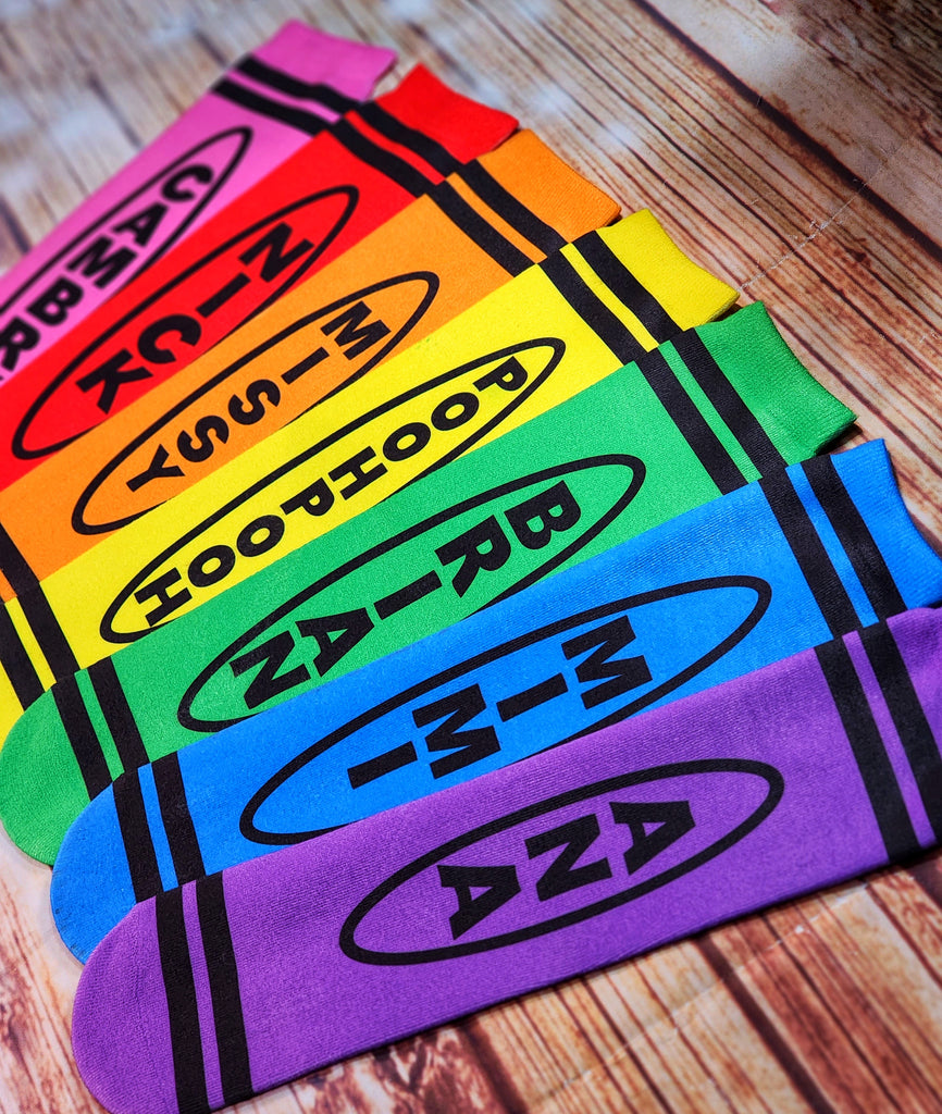 Personalized Crayon Socks *Add Name to Notes at Checkout* - Dapper Xpressions