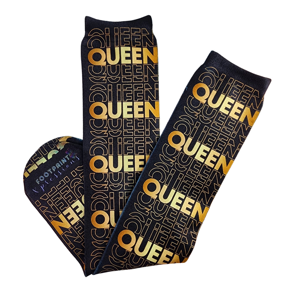 Black and Gold Queen Socks - Dapper Xpressions