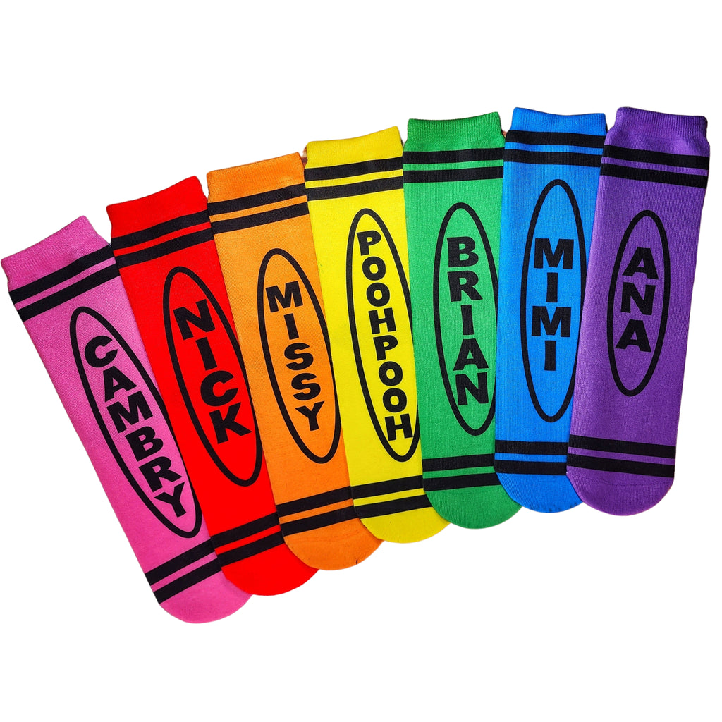 Personalized Crayon Socks *Add Name to Notes at Checkout* - Dapper Xpressions