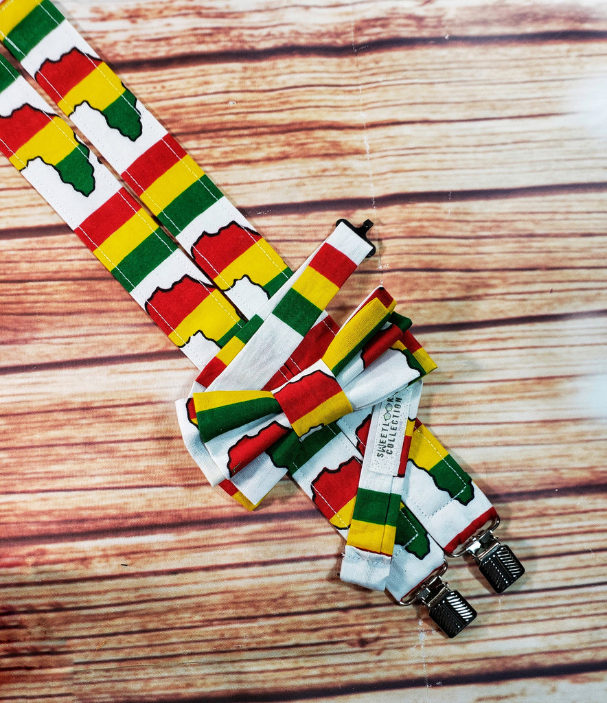 Africa Continent Suspenders - Dapper Xpressions