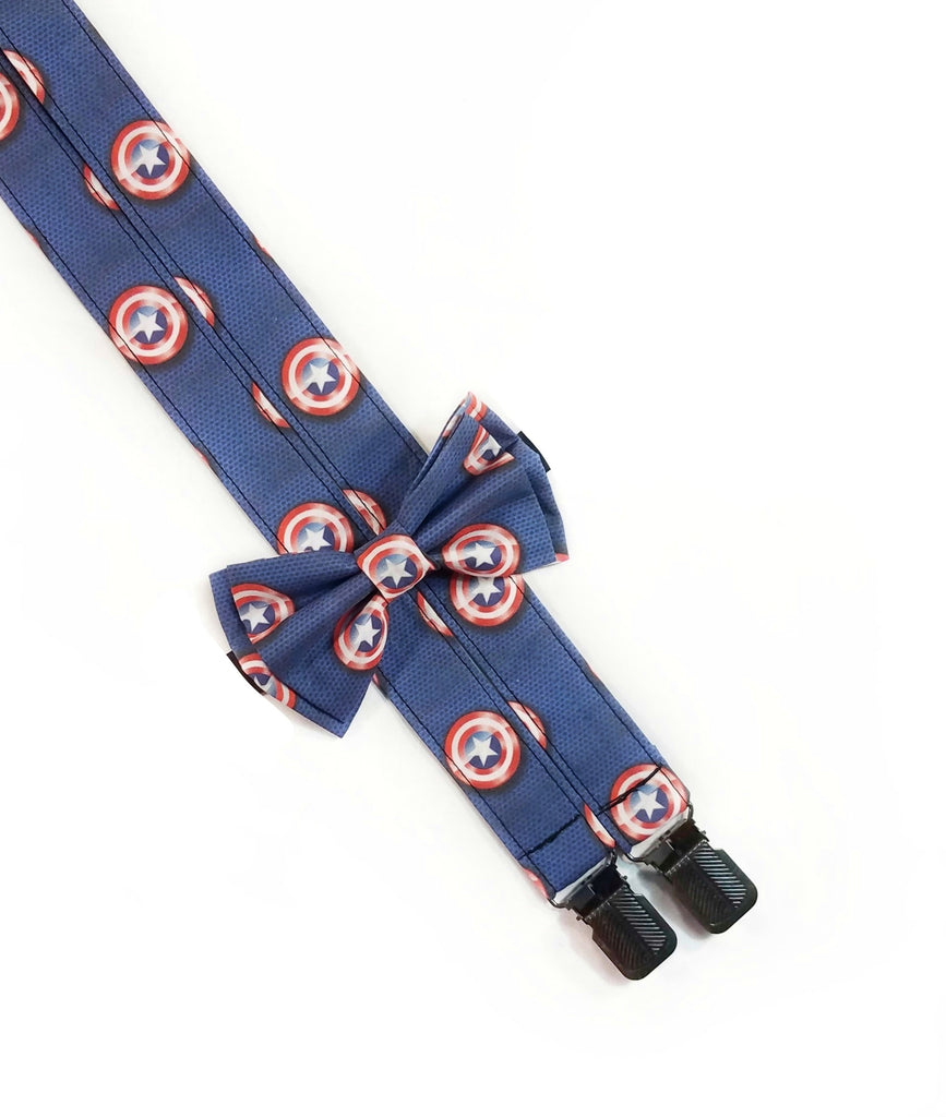 Captain America Logo Suspenders - Dapper Xpressions