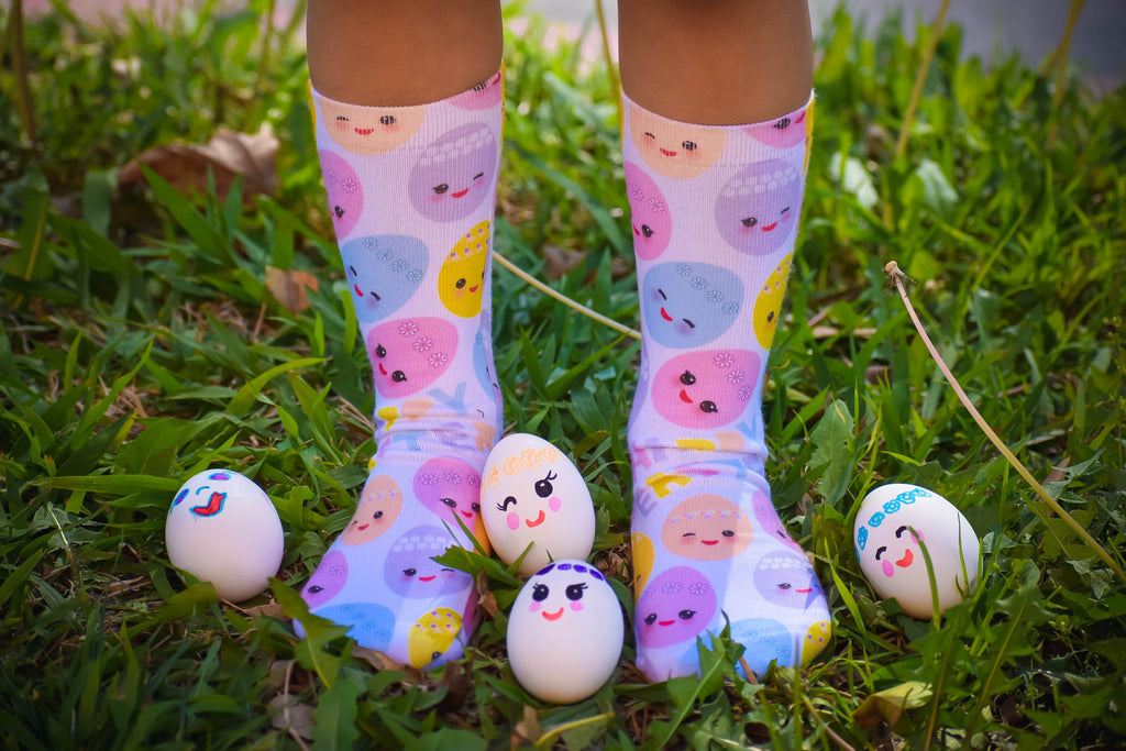 Happy Easter Kawaii Eggs Socks - Dapper Xpressions