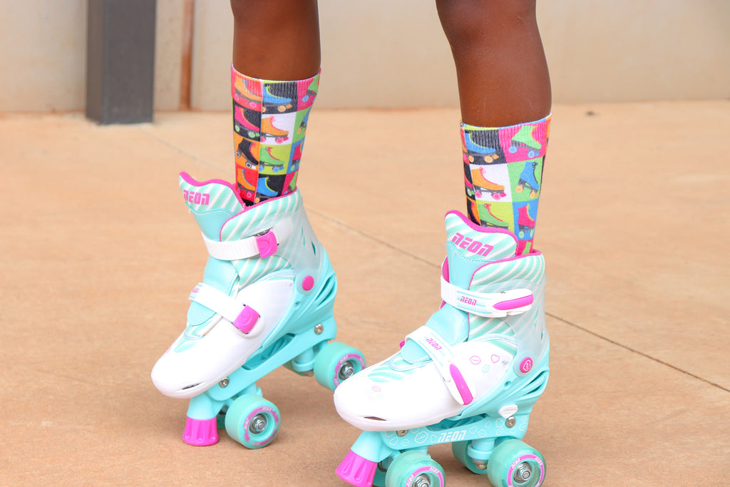 Neon Roller Skates Socks - Dapper Xpressions