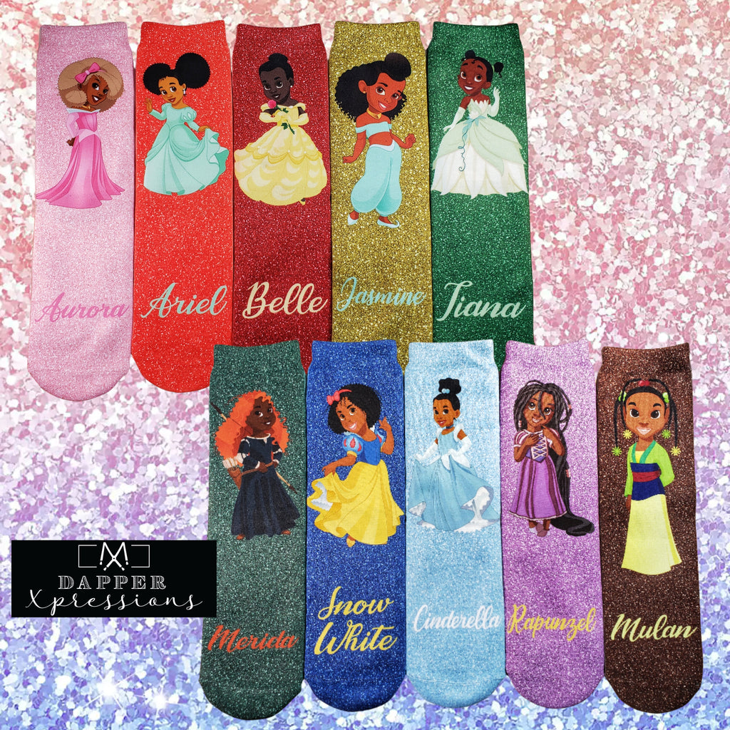 Cinderella For The Culture Socks (Faux/Fake Glitter) - Dapper Xpressions