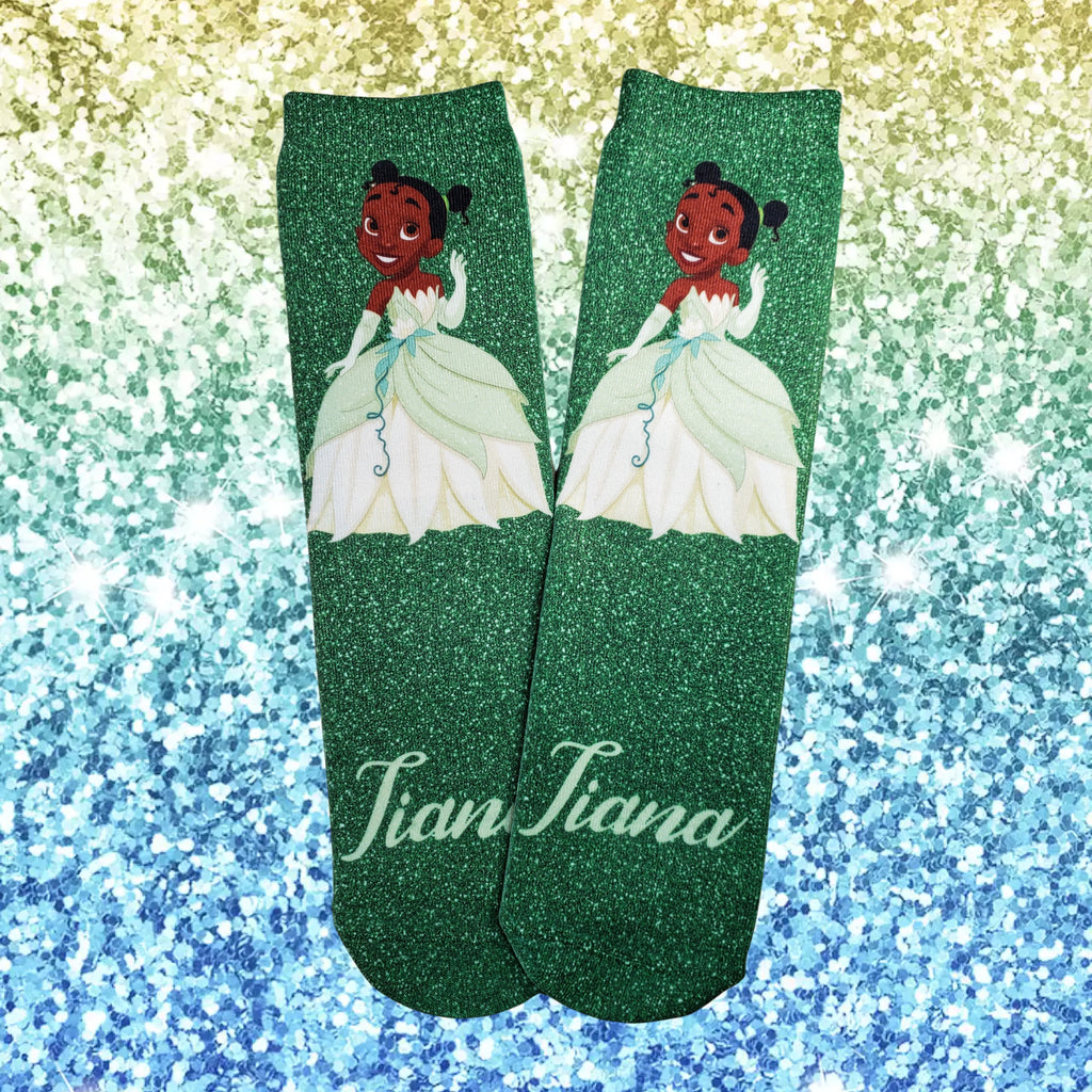 Tiana For The Culture Socks (Faux/Fake Glitter) - Dapper Xpressions