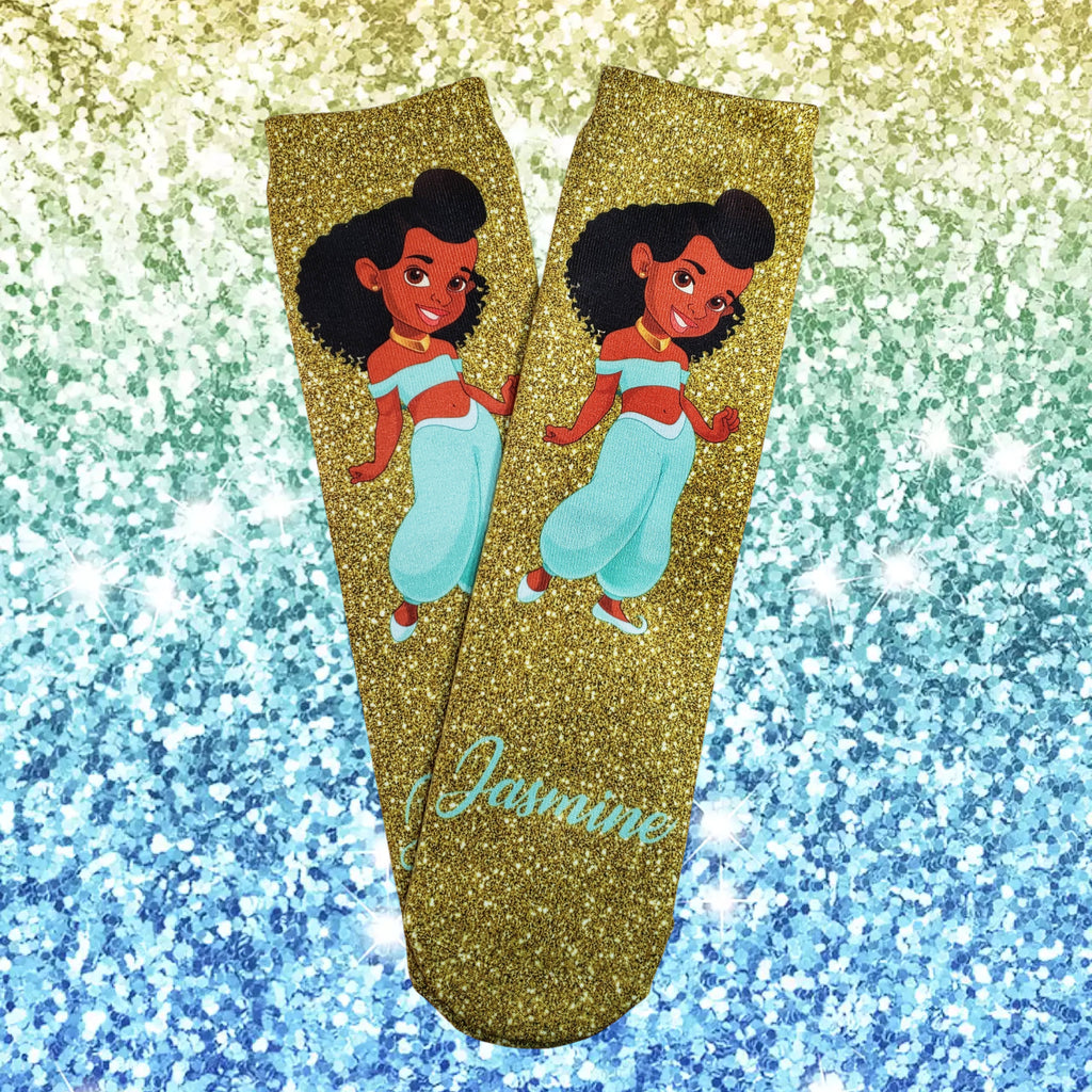 Jasmine For The Culture Socks (Faux/Fake Glitter) - Dapper Xpressions