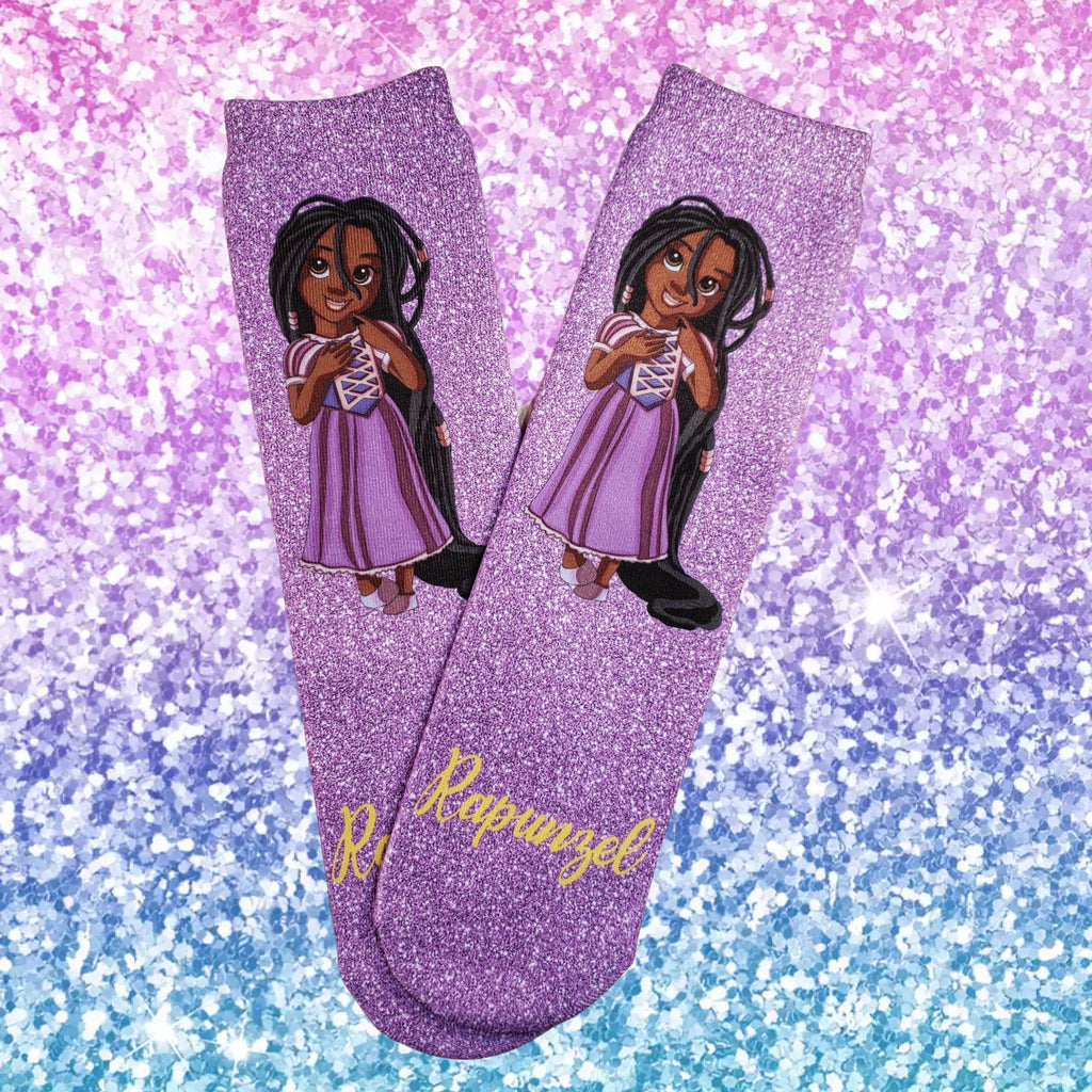 Rapunzel For The Culture Socks (Faux/Fake Glitter) - Dapper Xpressions