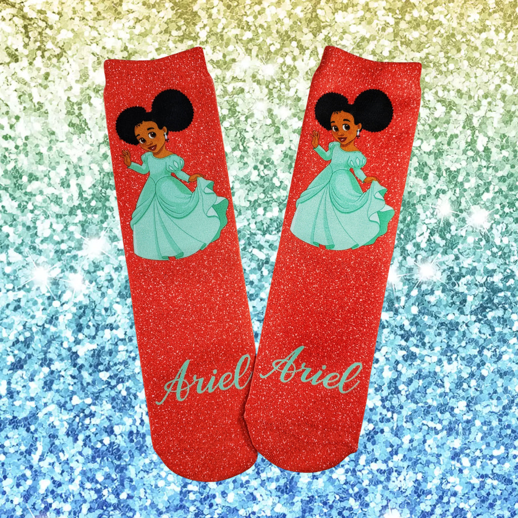 Ariel For The Culture Socks (Faux/Fake Glitter) - Dapper Xpressions