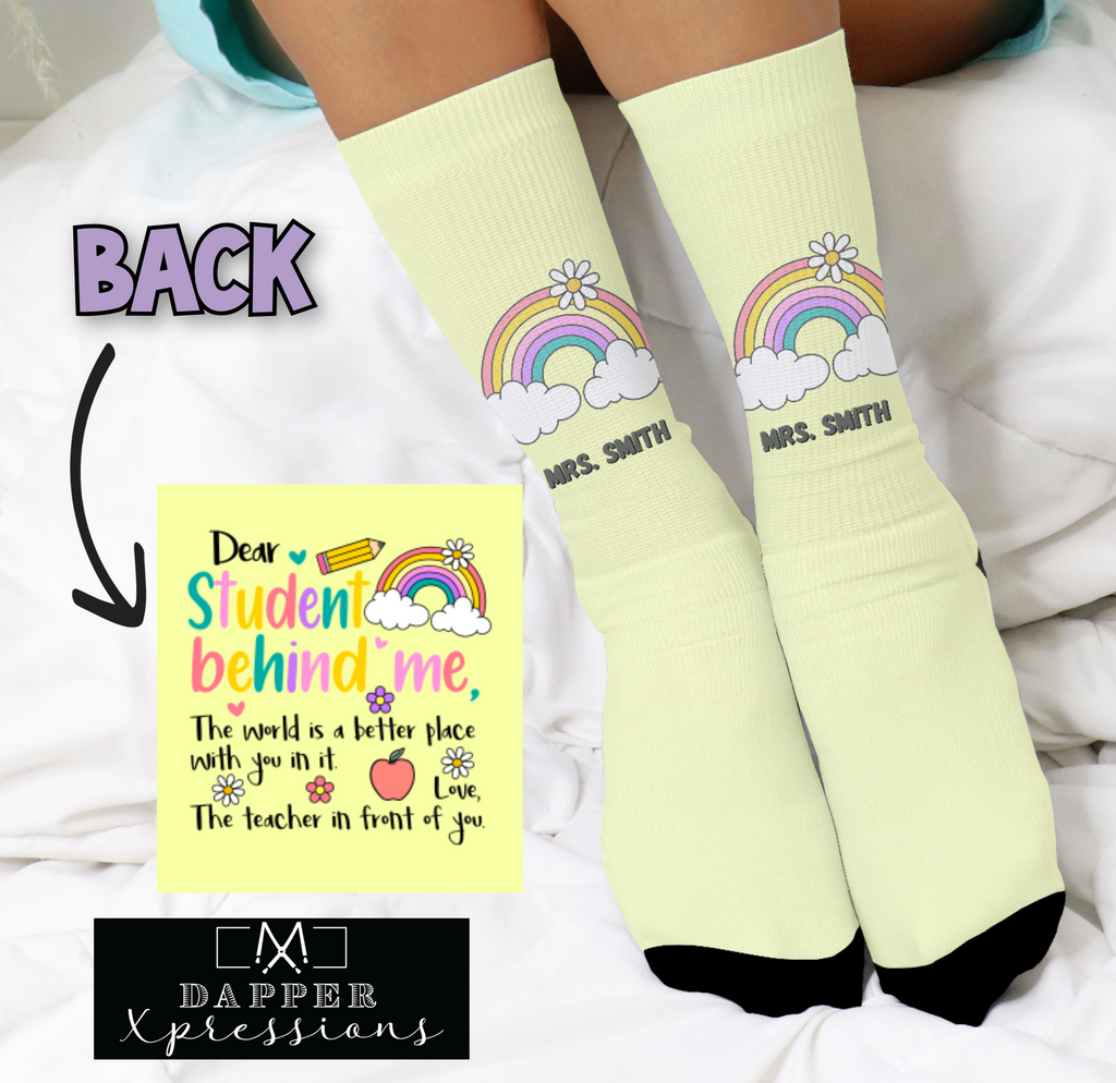 Dear Student... Socks, Teacher Gift, Choose Color - Dapper Xpressions
