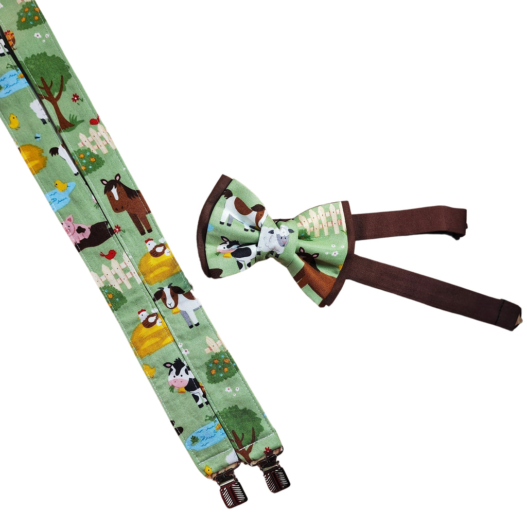 Farm Animals Suspenders & Bows - Dapper Xpressions