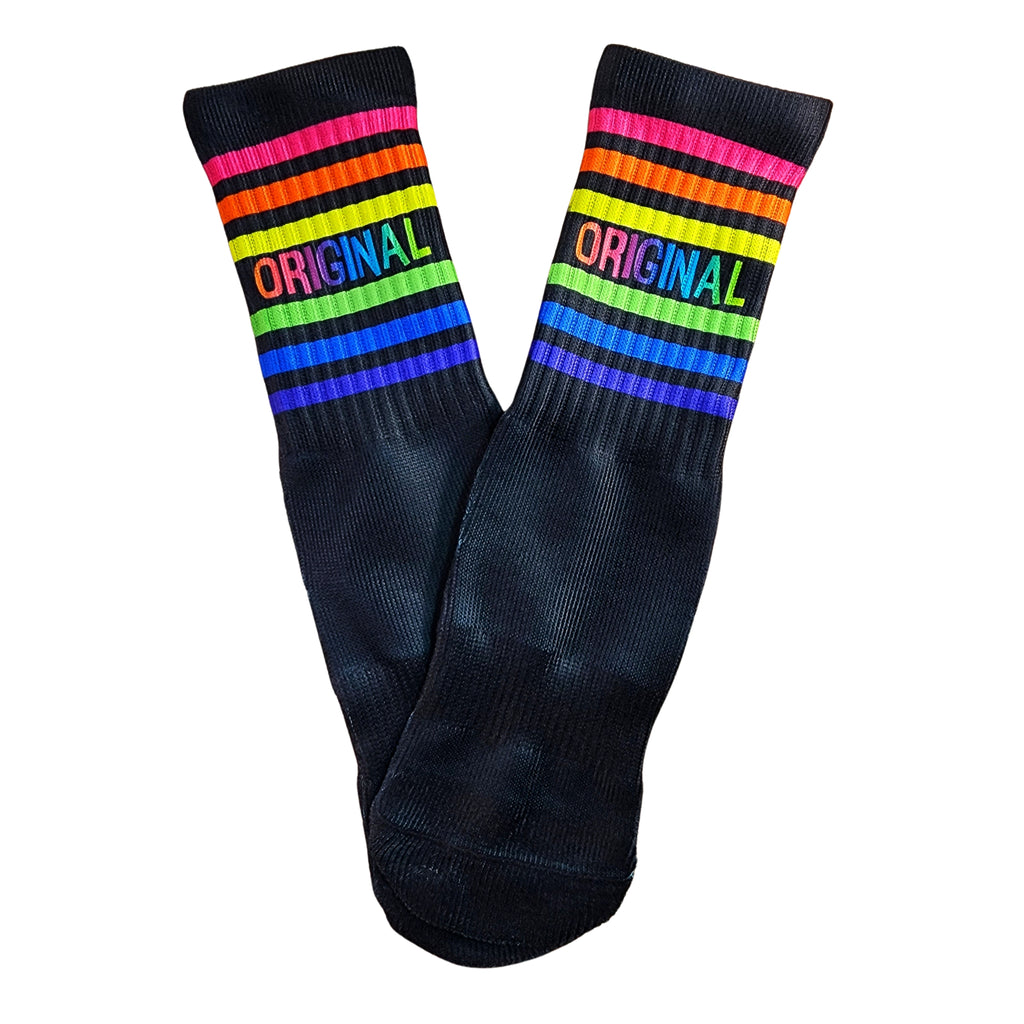 Be Original Neon Rainbow Tube Socks - Dapper Xpressions