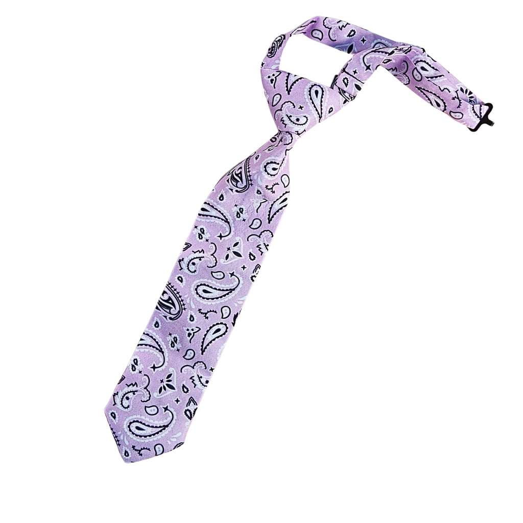 Pink Paisley Adjustable Necktie - Dapper Xpressions