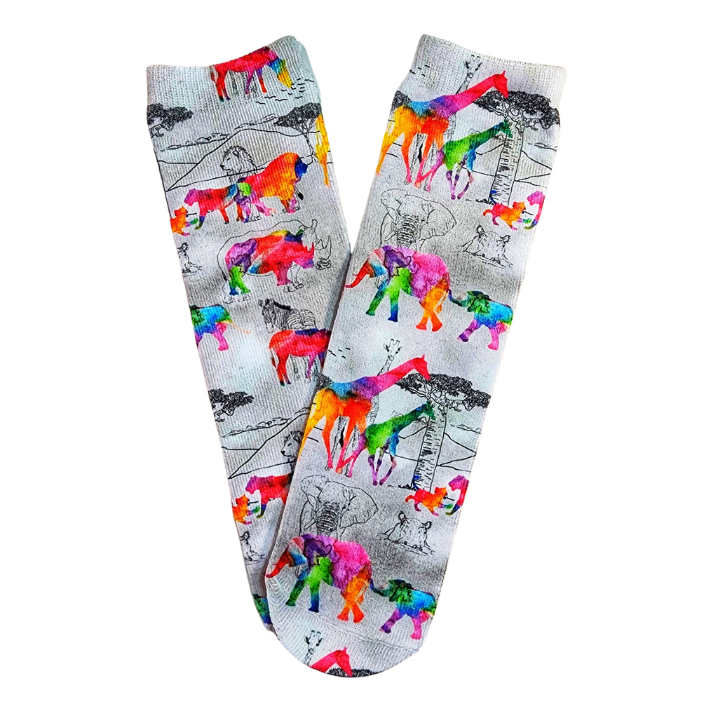 Watercolor Safari Socks - Dapper Xpressions