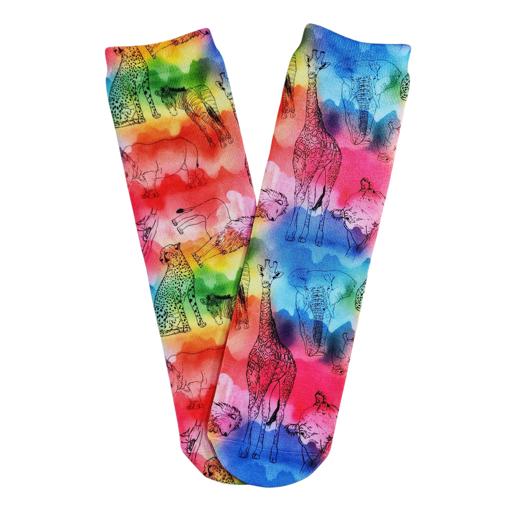 Watercolor Safari Socks - Dapper Xpressions