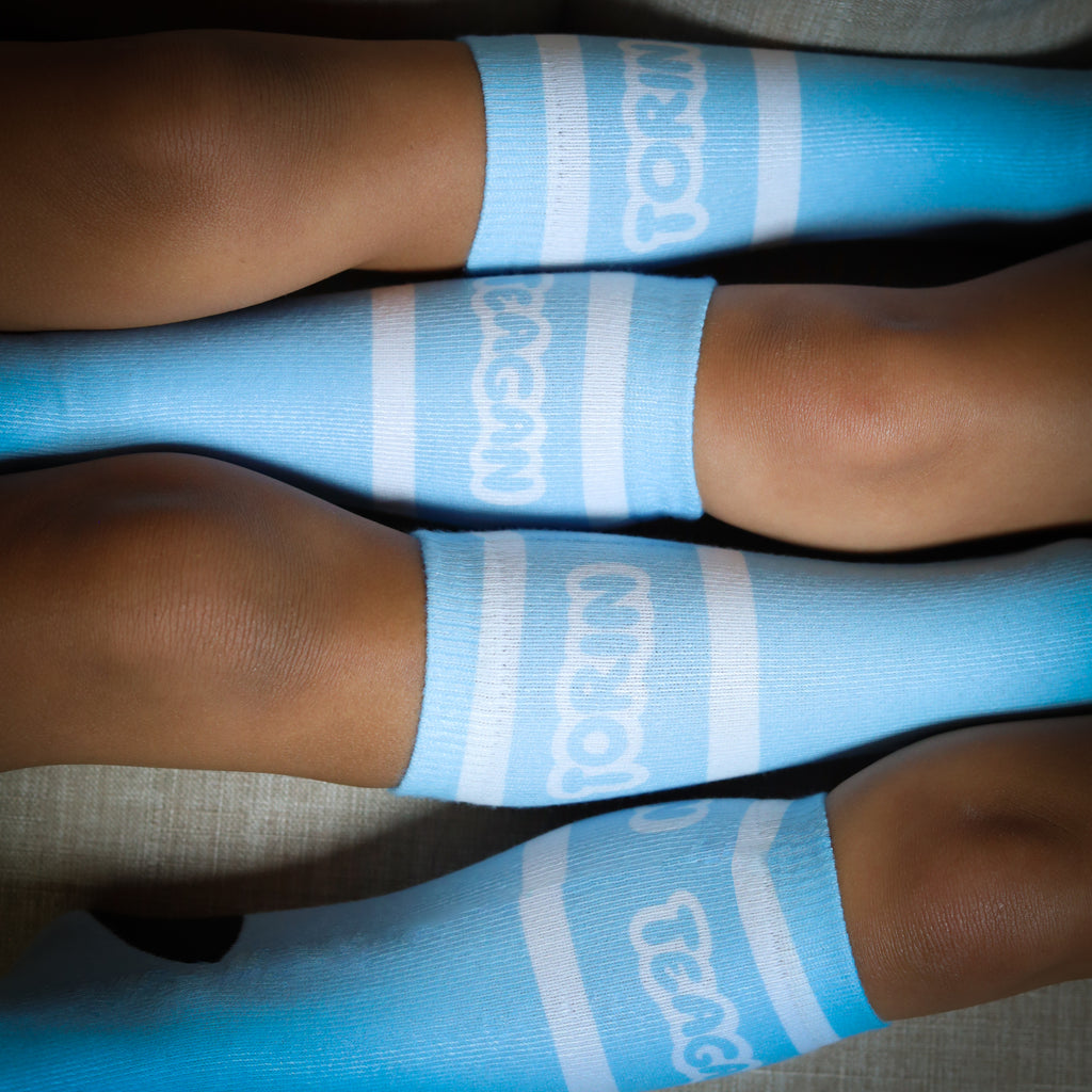 Personalized Bluey Font Socks - Add name to notes section at checkout! - Dapper Xpressions