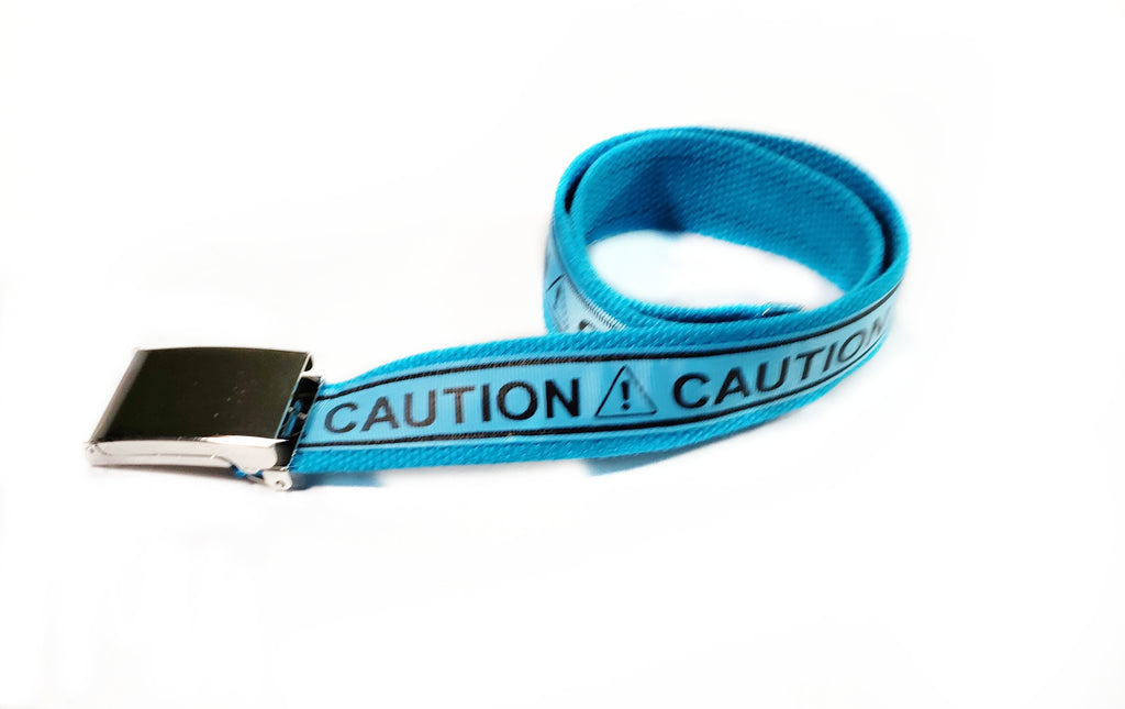 Neon Blue Caution Belt - Dapper Xpressions