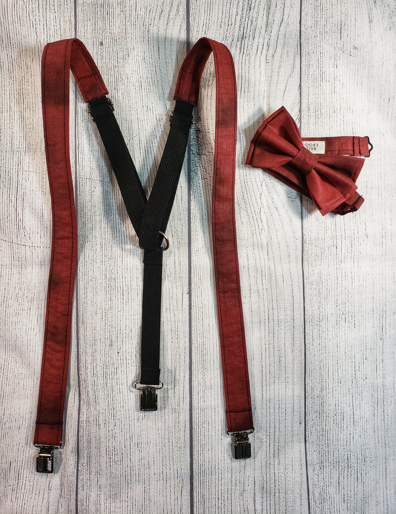 Autumn Burgundy Skinny Suspenders - Dapper Xpressions