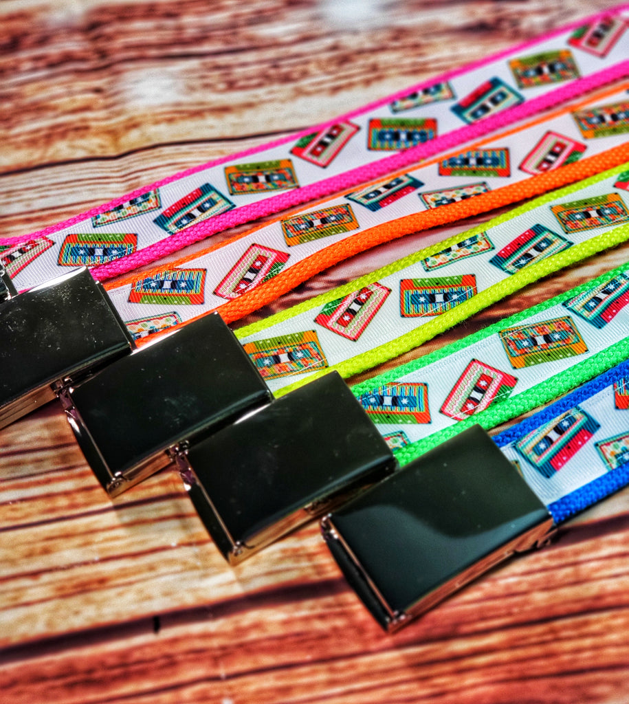Cassette Tape Belt in Neon Colors - Dapper Xpressions