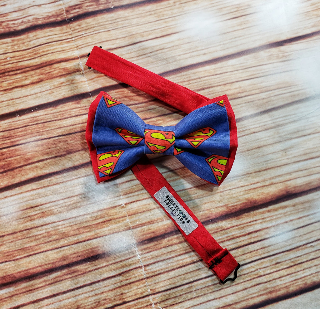 Superman Suspenders and Bow Tie (or Hair Bow) - Dapper Xpressions
