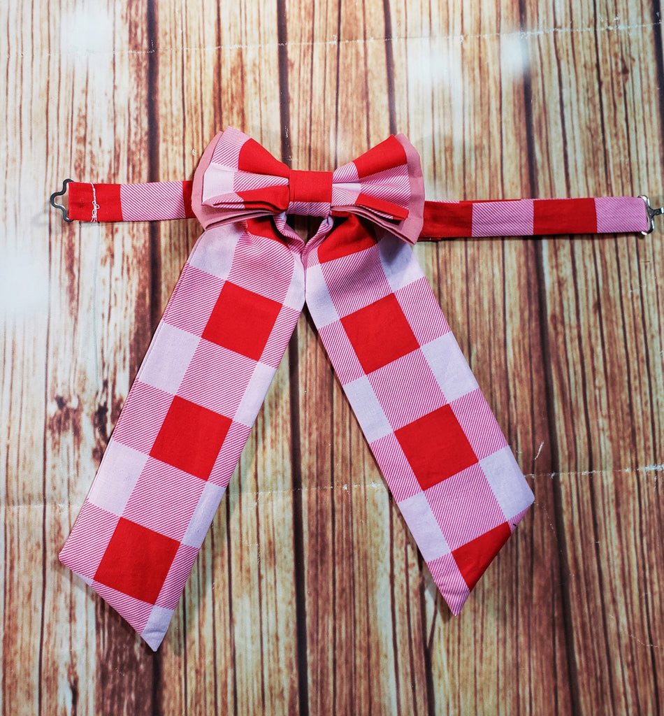 Pink Buffalo Plaid Adjustable SweeTie - Dapper Xpressions