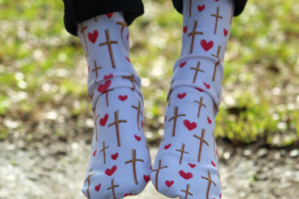 Crosses & Hearts Socks - Dapper Xpressions