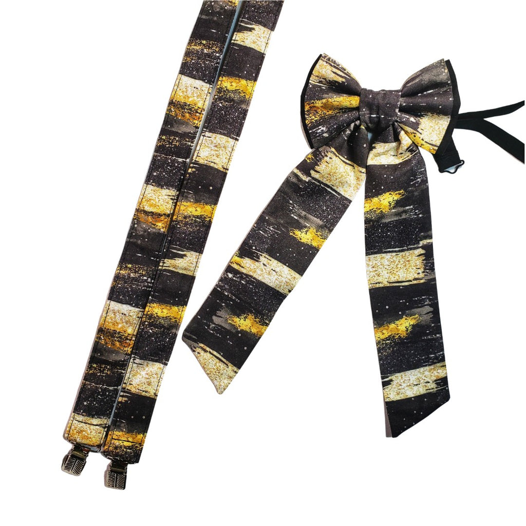 Black & Gold Brushstrokes Adjustable SweeTie - Dapper Xpressions