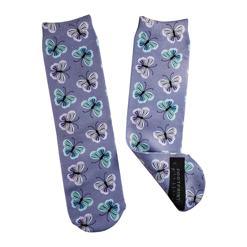 Purple & Blue Butterfly Socks - Dapper Xpressions