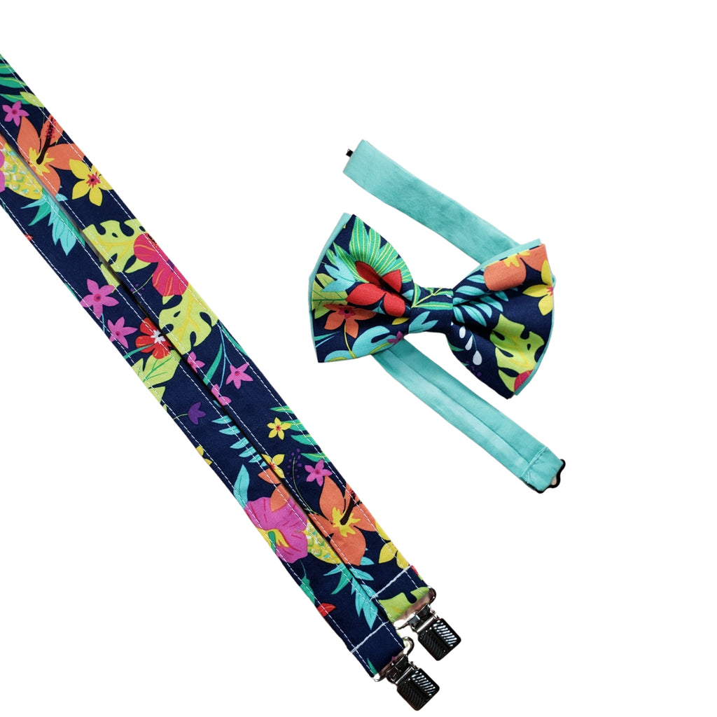Hawaiian Palm Tree Skinny Suspenders - Dapper Xpressions