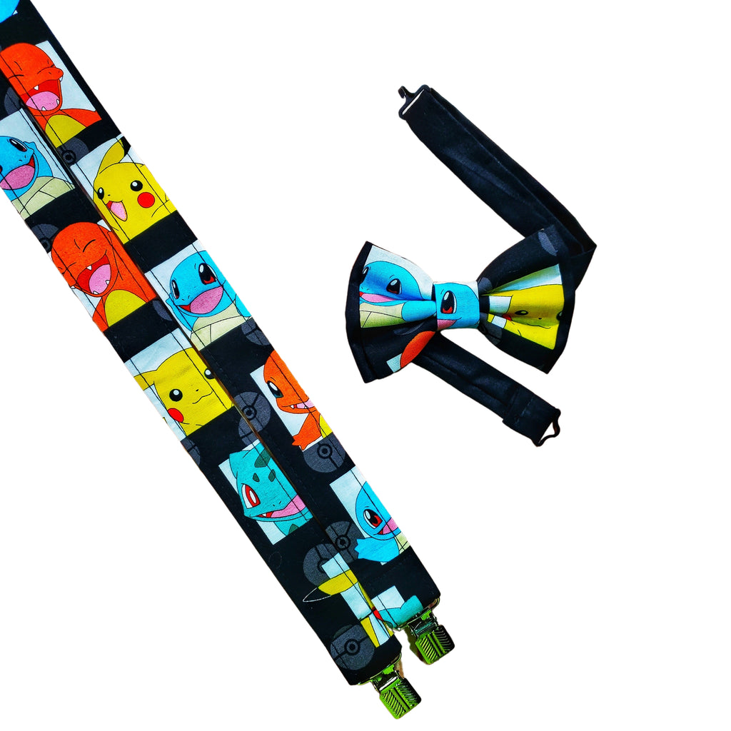 Pokemon Collage Suspenders - Dapper Xpressions
