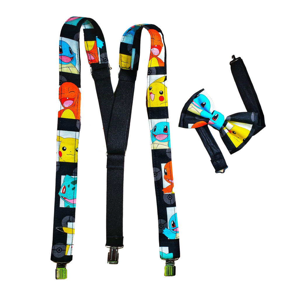 Pokemon Collage Suspenders - Dapper Xpressions