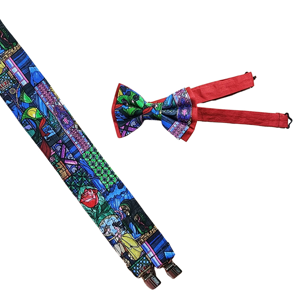 Beauty and the Beast Stained Glass Suspenders - Dapper Xpressions
