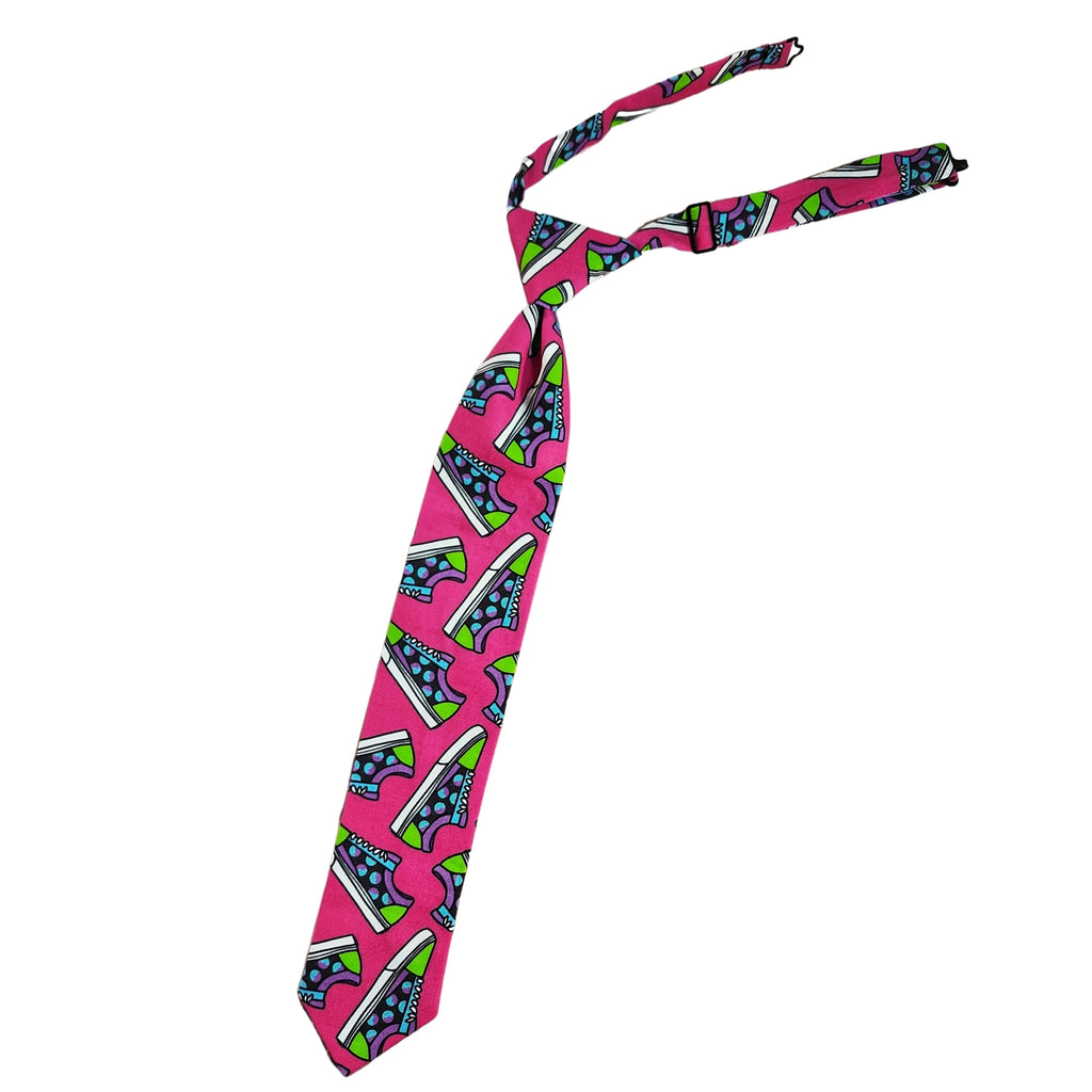 Hot Pink Tennis Shoes Adjustable Necktie - Dapper Xpressions