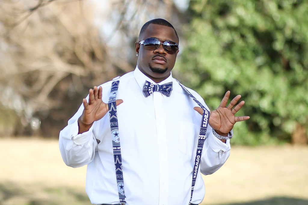 Dallas Cowboys Suspenders and Bow Tie (or Hair Bow) - Dapper Xpressions