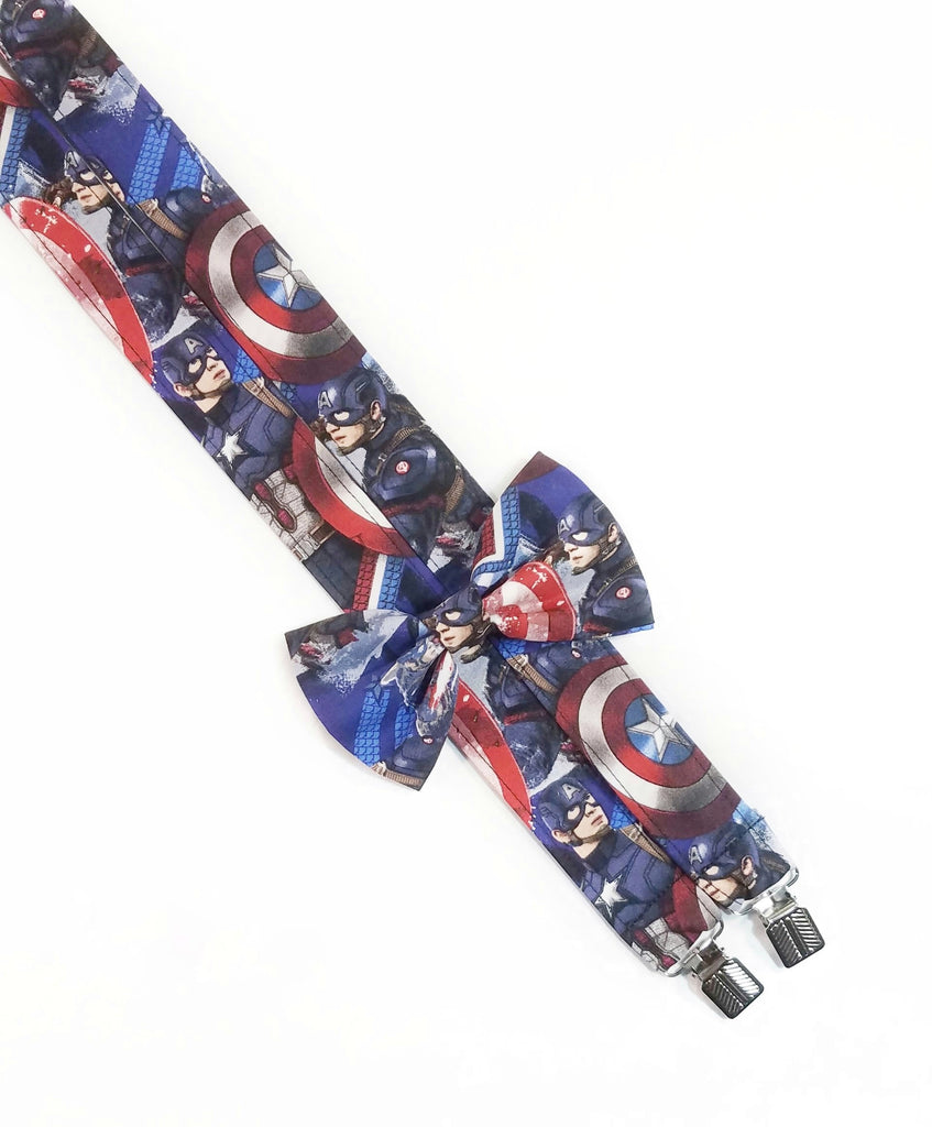 Captain America Comic Suspenders - Dapper Xpressions