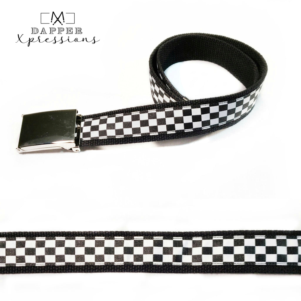 Black and White Checkered Belt - Dapper Xpressions