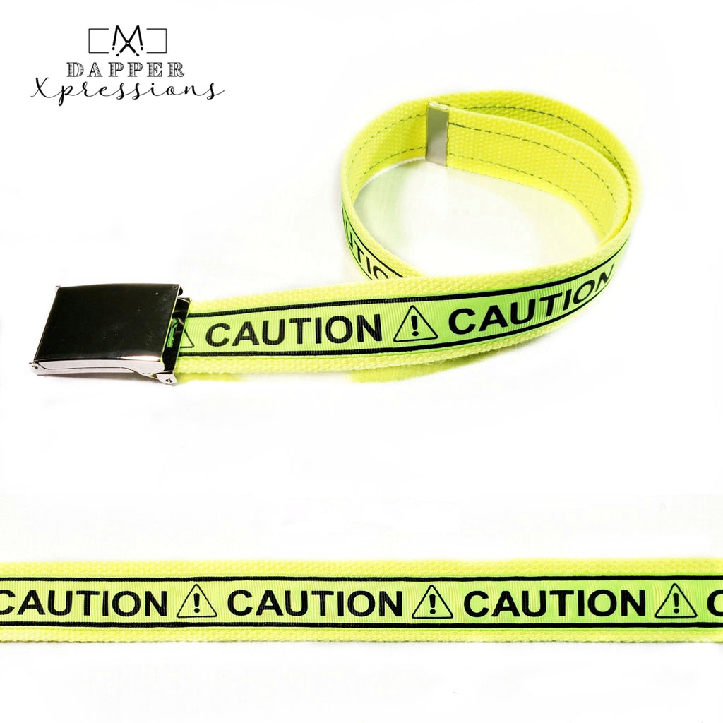 Neon Yellow Caution Belt - Dapper Xpressions